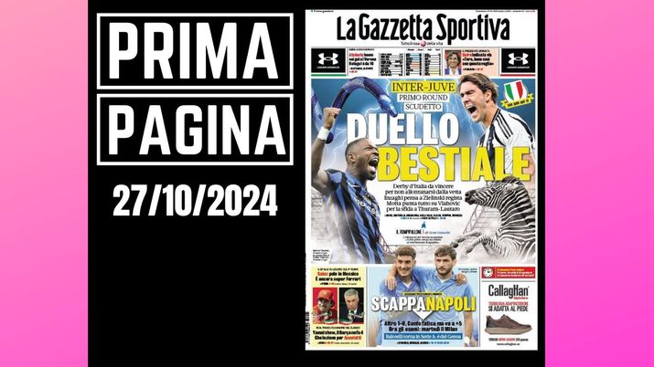 Prima pagina Gazzetta dello Sport: scappa Napoli, 1-0 col Lecce. Ora c'è il Milan