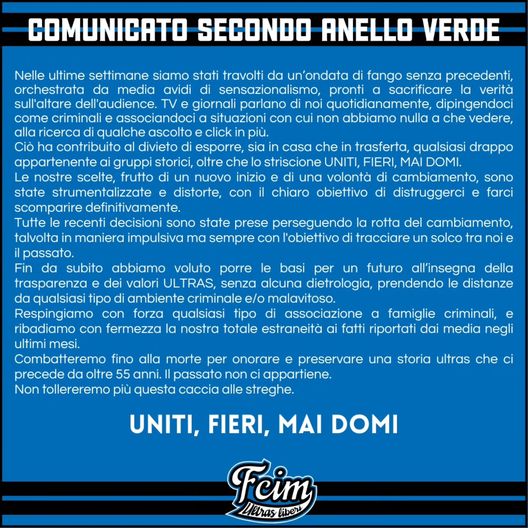 Inter, nuova Curva Nord: “Respingiamo con forza ogni legame criminale. Non tollereremo più…”- immagine 3