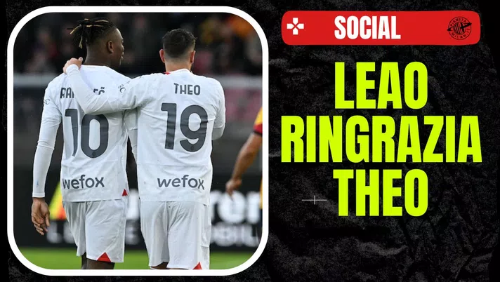 Theo Hernández e Rafael Leao AC Milan Lecce-Milan Serie A 2023-2024