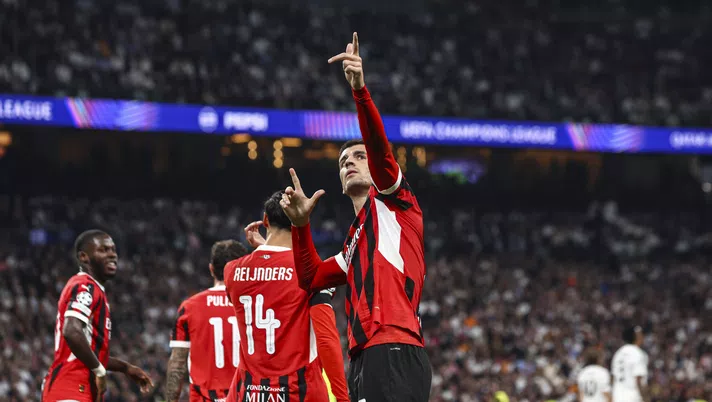 Alvaro Morata AC Milan Real Madrid-Milan 1-3 Champions League 2024-2025
