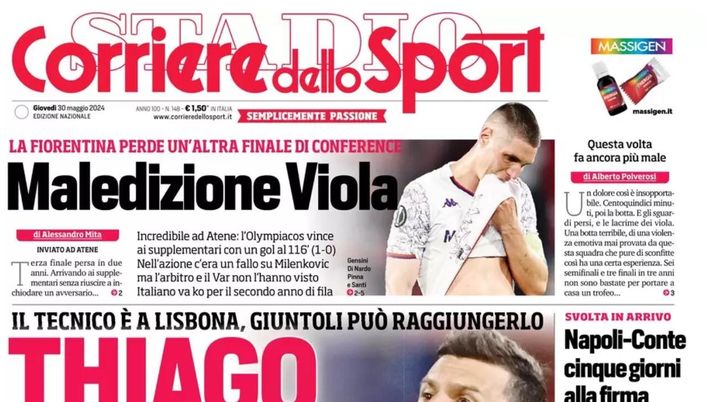 prima pagina corriere dello sport oggi