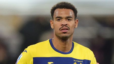 FLORENCE, ITALY - DECEMBER 17: Cyril Ngonge of Hellas Verona looks on during the Serie A TIM match between ACF Fiorentina and Hellas Verona FC at Stadio Artemio Franchi on December 17, 2023 in Florence, Italy. (Photo by Gabriele Maltinti/Getty Images)