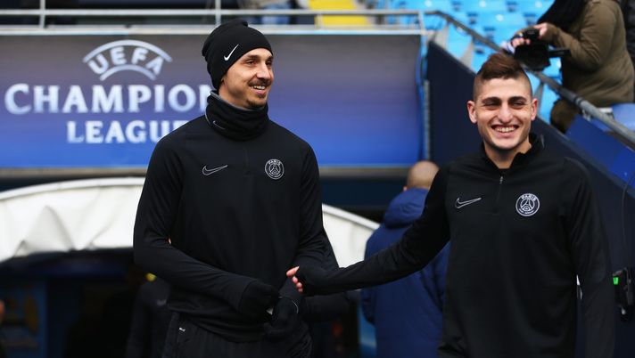 Zlatan Ibrahimovic e Marco Verratti, ex compagni di squadra al Psg