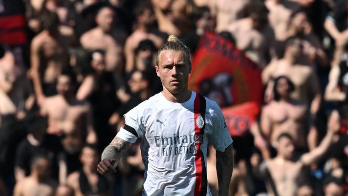Simon Kjaer AC Milan Sassuolo-Milan 3-3 Serie A 2023-2024
