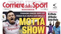 LA PRIMA PAGINA DEL CORRIERE DELLO SPORT: “Motta show, manda l’Inter a casa”