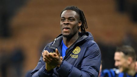 MILAN, ITALY - MAY 06: Yann Aurel Bisseck of FC Internazionale following the UEFA Champions League 2024/25 Semi Final Second Leg match between FC Internazionale Milano and FC Barcelona at Giuseppe Meazza Stadium on May 06, 2025 in Milan, Italy. (Photo by Dan Mullan/Getty Images)