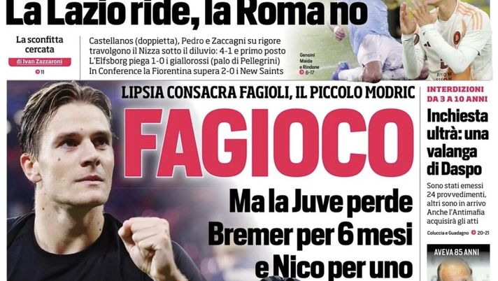 PRIMA PAGINA CORRIERE DELLO SPORT OGGI: “Lukaku in amore, Napoli lo adotta” - immagine 1