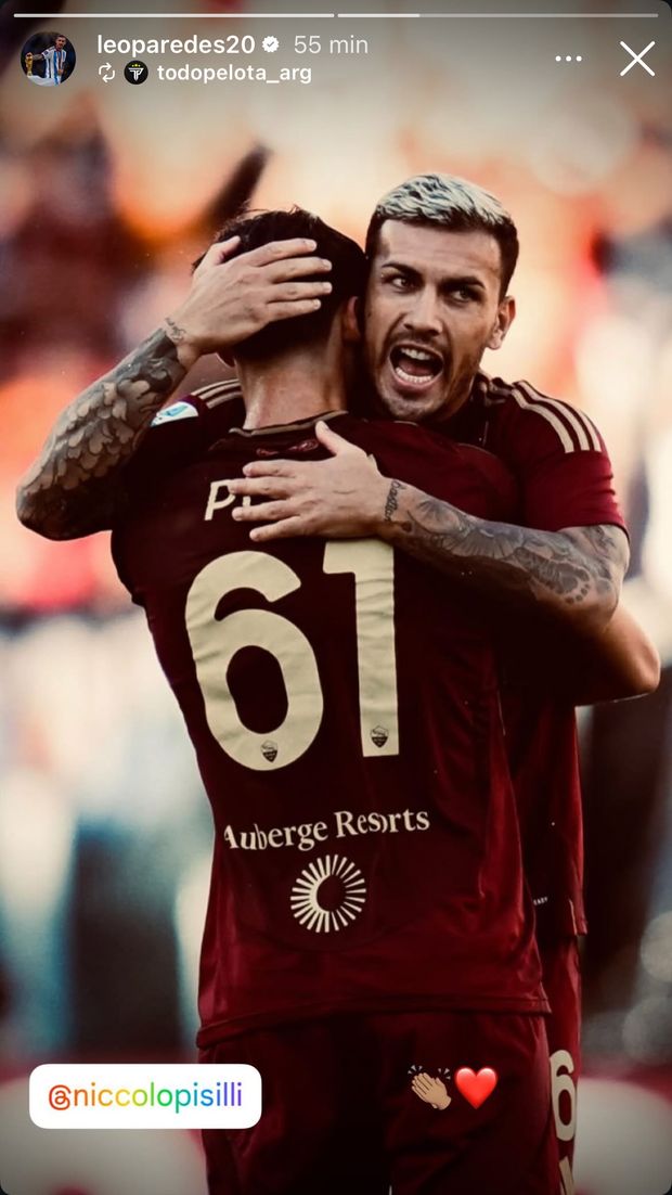 Roma-Venezia, Paredes e Dybala applaudono Pisilli: “Complimenti”- immagine 3