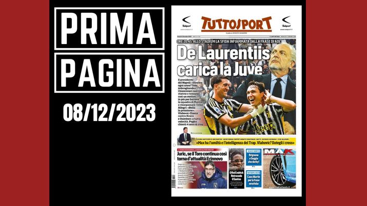 Prima pagina Tuttosport: 'De Laurentiis carica la Juventus'