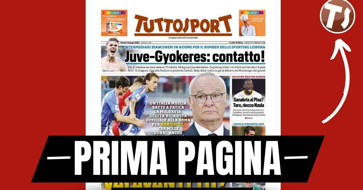Prima pagina Tuttosport: “Italia moscia. Ranieri, vai avanti tu?” Prima pagina Tuttosport: “Italia moscia. Ranieri, vai avanti tu?”