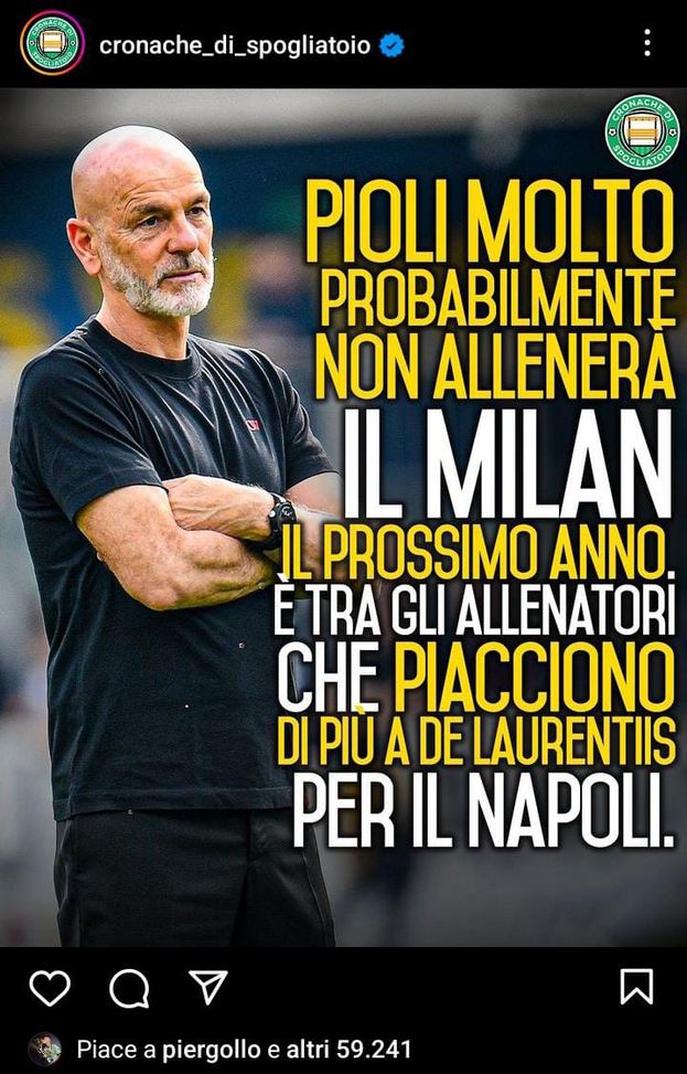 FOTO Napoli sulle tracce di Pioli, Gollini gradirebbe un suo arrivo: l’indizio social- immagine 2