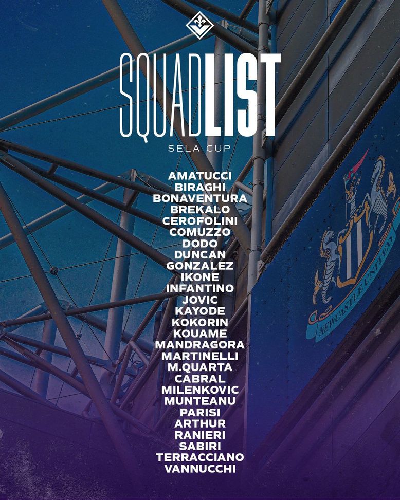 Fiorentina, i convocati per la Sela Cup: subito Infantino! Amrabat escluso- immagine 2