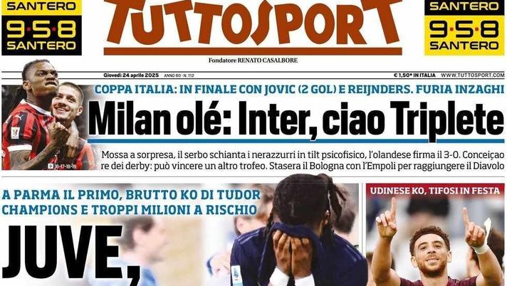 prima pagina tuttosport oggi
