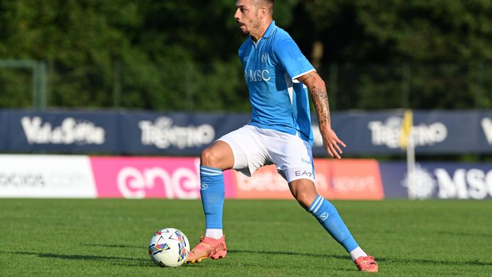 DIMARO, ITALY - JULY 16: SSC Napoli Gianluca Gaetano
during the Pre-season Friendly match between SSC Napoli and ASD Anaune Val di Non on July 16, 2024 in Dimaro, Italy. (Photo by SSC NAPOLI/SSC NAPOLI via Getty Images) gaetano