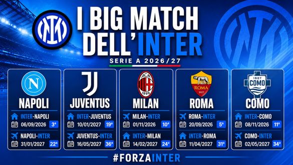 Alla 3a giornata c’è subito il Napoli: ecco tutti i big match dell’Inter nella Serie A 26-27- immagine 2