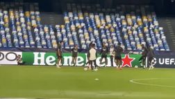 VIDEO Il Real Madrid si allena al Maradona: esercizi col pallone in vista del Napoli