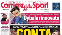 PRIMA PAGINA CORRIERE DELLO SPORT OGGI: “Napoli-Juve decisiva per entrambe: conta”