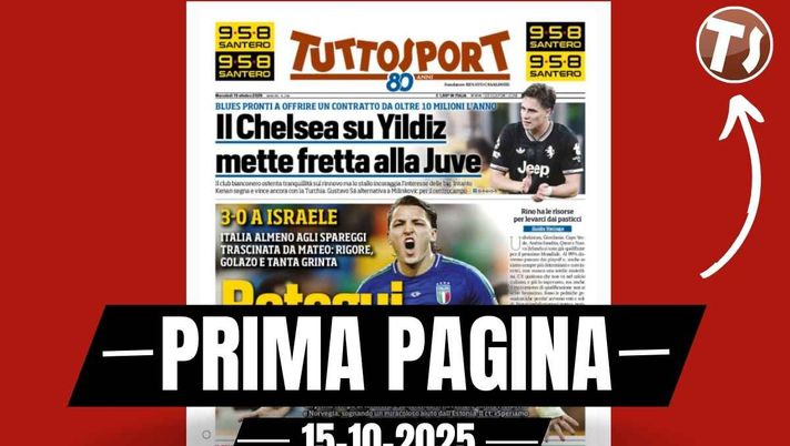 Prima pagina Tuttosport: 'Italia, Retegui da Mondiale' Prima pagina Tuttosport: 'Italia, Retegui da Mondiale'
