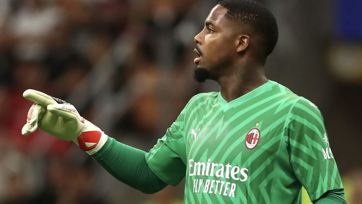 Mike Maignan (portiere AC Milan), qui durante Milan-Newcastle 0-0 (Champions League 2023-2024) | News (Getty Images) Mike Maignan AC Milan Milan-Newcastle 0-0 Champions League 2023-2024