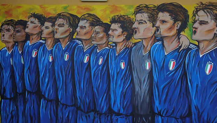 FLORENCE, ITALY - NOVEMBER 13: General view during Italy Parteners Day at Centro Tecnico Federale di Coverciano on November 13, 2023 in Florence, Italy. (Photo by Gabriele Maltinti/Getty Images)  Ancora arte a Coverciano, inaugurato il murale di Maupal: opera street artist n.21 al mondo - immagine 1