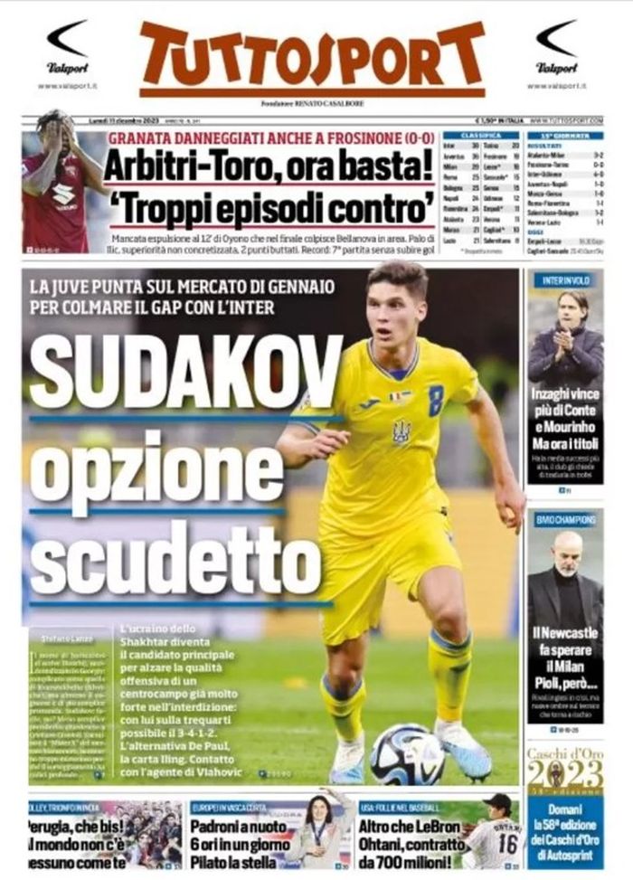 EDICOLA / TS: Inzaghi vince più di Conte e Mourinho, ma ora i titoli - immagine 1