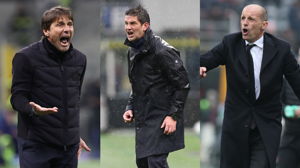Da sinistra verso destra: Antonio Conte; Cristian Chivu; Massimiliano Allegri
