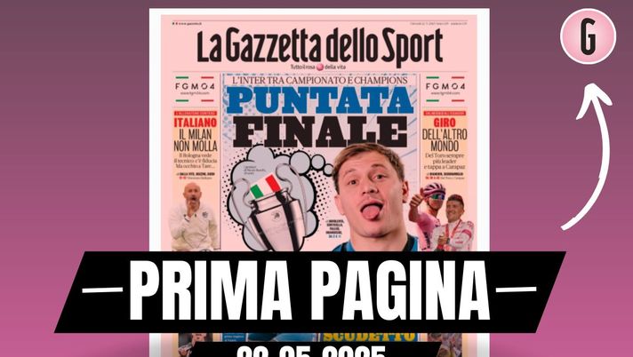 Prima pagina Gazzetta dello Sport: Italiano, il Milan non molla