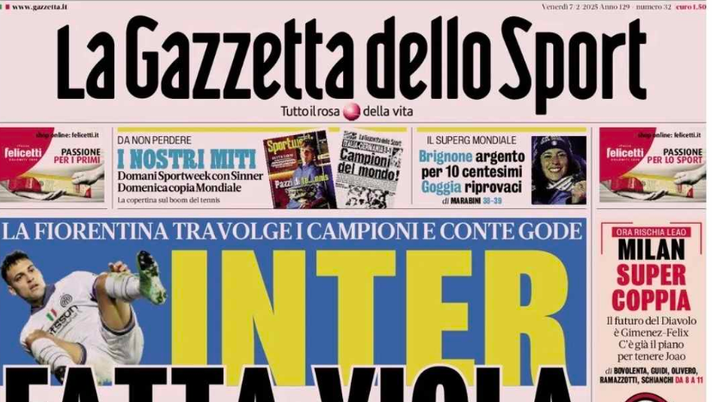 La prima pagina odierna de La Gazzetta dello Sport La Gazzetta dello Sport