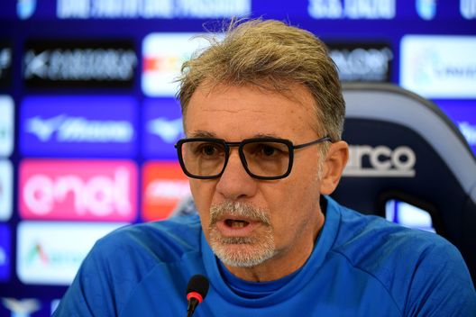 ROME, ITALY - DECEMBER 04: SS Lazio head coach Marco Baroni attends a press conference at the Formello Sport Centre on December 04, 2024 in Rome, Italy. (Photo by Marco Rosi - SS Lazio/Getty Images) marco baroni