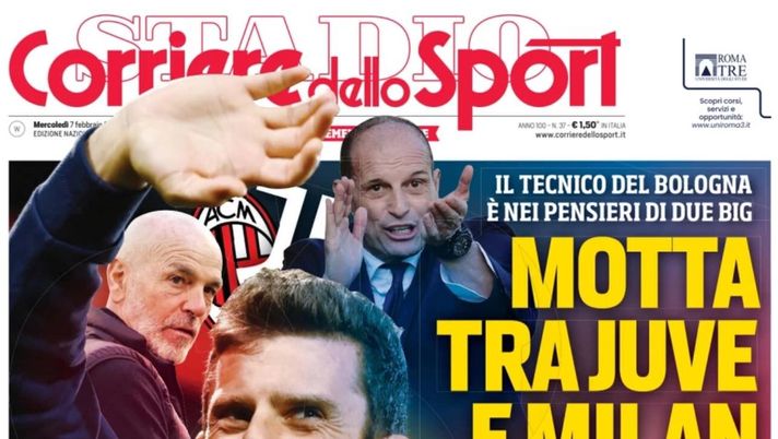 PRIMA PAGINA CORRIERE DELLO SPORT OGGI