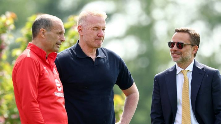 Massimiliano Allegri, Igli Tare e Giorgio Furlani Milan