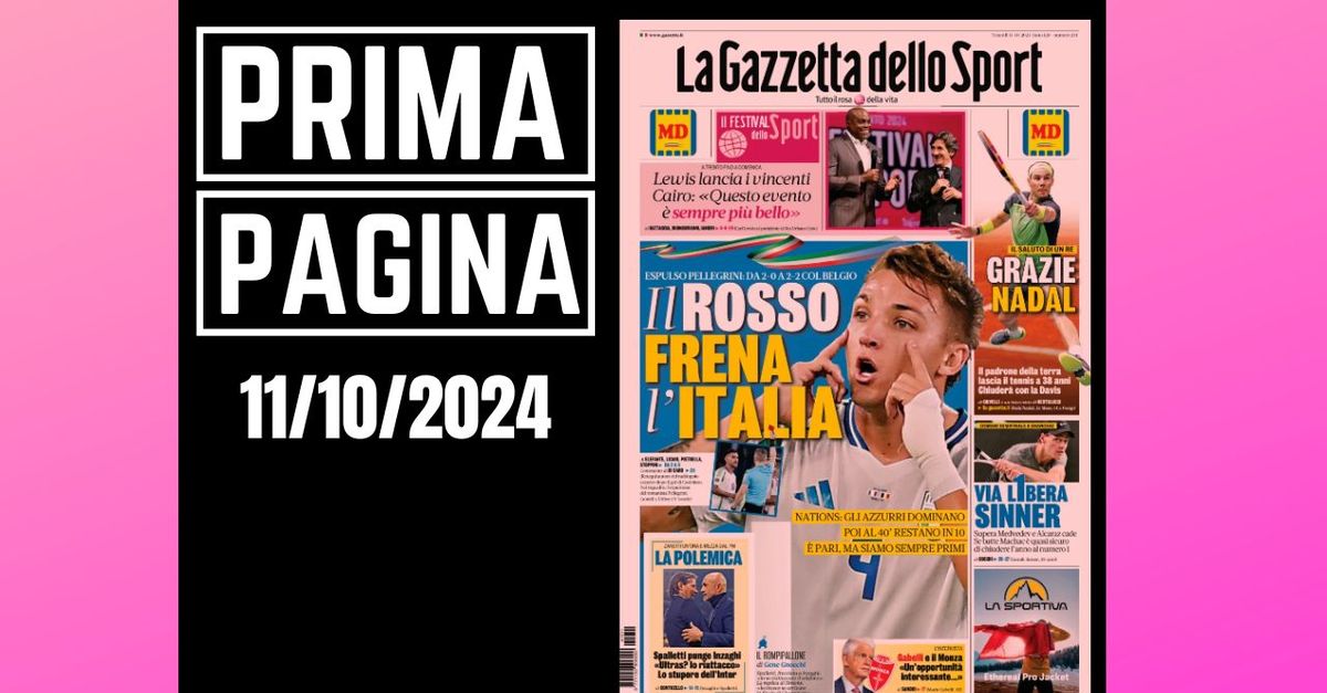 Prima pagina Gazzetta dello Sport: il rosso frena l’Italia