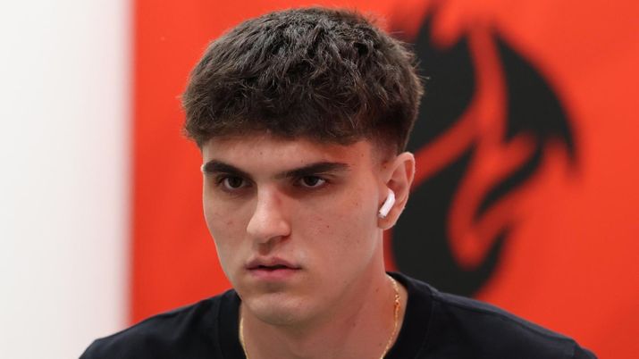 Davide Bartesaghi difensore AC Milan prima di Milan-Juventus di Serie A