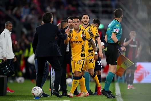 Lautaro, Darmian e Inzaghi a Bologna. (Foto di Mattia Ozbot - Inter/Inter via Getty Images) Inter, top e flop della Serie A 2024/2025: il bis mancato pesa sul giudizio- immagine 8