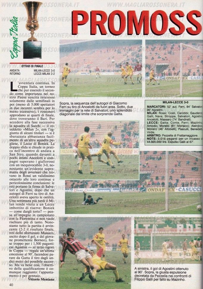 Foto tratta da www.magliarossonera.it (da 'Forza Milan!', per gentile concessione di Stefano Ravaglia) milan-lecce-precedenti-statistiche-curiosita-allegri-di-francesco-leao-falcone-pulisic-san-siro