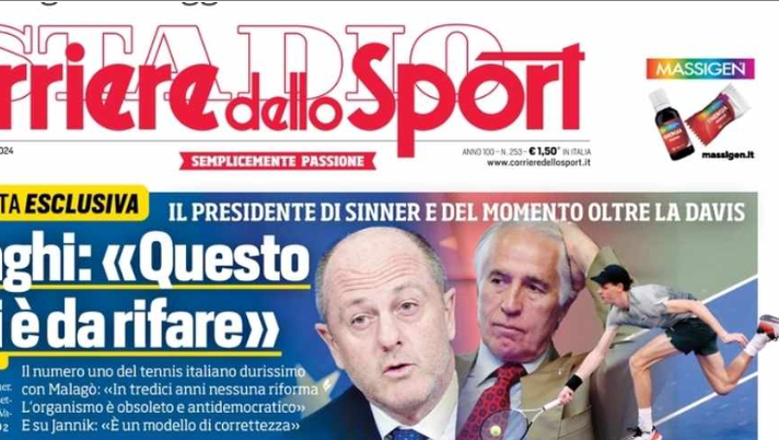 PRIMA PAGINA CORRIERE DELLO SPORT OGGI: “Dela Spacca: «Noi vinciamo rispettando le regole»” - immagine 1