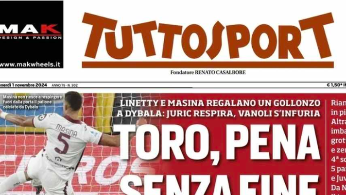PRIMA PAGINA TUTTOSPORT OGGI: “Giuntoli cerca un altro Bremer” - immagine 1