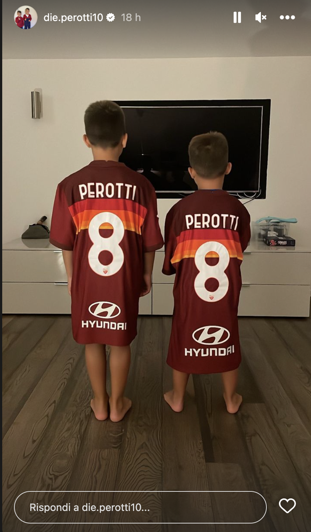 Perotti, la Roma è rimasta nel cuore: i figli indossano la maglia giallorossa- immagine 2