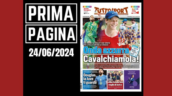 Prima pagina Tuttosport: Italia, onda Azzurra, cavalchiamola