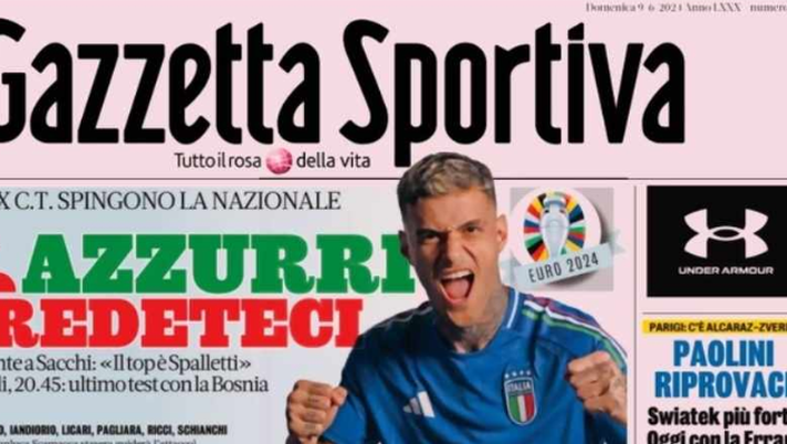 LA PRIMA PAGINA DELLA GAZZETTA DELLO SPORT: “Azzurri credeteci” LA PRIMA PAGINA DELLA GAZZETTA DELLO SPORT: “Azzurri credeteci” - immagine 1