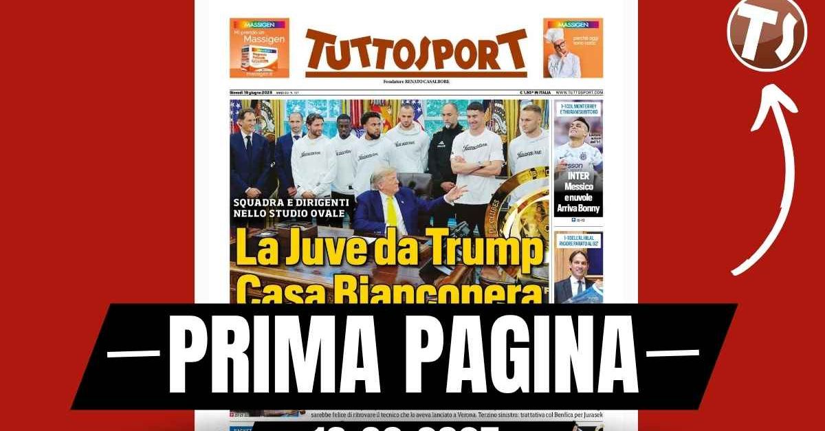 Prima pagina Tuttosport: “La Juventus da Trump: Casa Bianconera”