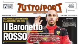 PRIMA PAGINA TUTTOSPORT: “Hamilton alla Ferrari, il Baronetto rosso”