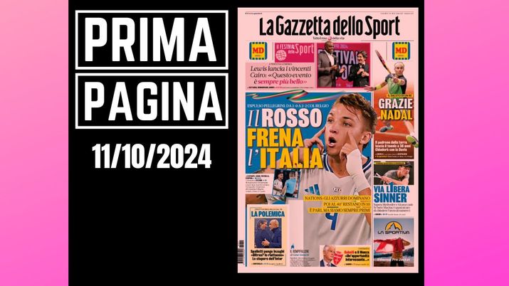 Prima pagina Gazzetta dello Sport: il rosso frena l'Italia