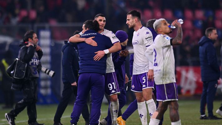 BOLOGNA, ITALY - JANUARY 18: Roberto Piccoli of ACF Fiorentina celebrates the victory during the Serie A match between Bologna FC 1909 and ACF Fiorentina at Renato Dall'Ara Stadium on January 18, 2026 in Bologna, Italy. (Photo by Alessandro Sabattini/Getty Images) Melli: “Fiorentina consapevole delle proprie forze, ma non deve fermarsi” - immagine 1