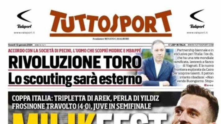 LA PRIMA PAGINA di TUTTOSPORT: “Milikfest, gol e spettacolo della Juve” - immagine 1