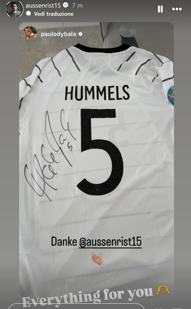 Hummels, che regalo d’addio per Dybala. E la Joya ringrazia- immagine 3