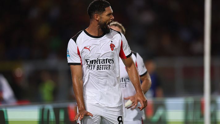 LECCE, ITALY - AUGUST 29:  Loftus Cheek of AC Milan celebrates after scoring the goal during the Serie A match between US Lecce and AC Milan at Stadio Via del Mare on August 29, 2025 in Lecce, Italy. (Photo by Claudio Villa/AC Milan via Getty Images)  Loftus