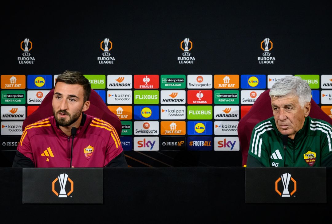 Roma-Midtjylland, la conferenza stampa di Gasperini e Cristante – FOTO GALLERY - immagine 4