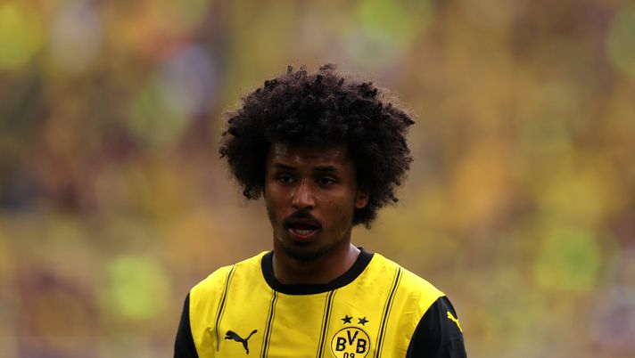DORTMUND, GERMANY - MAY 17: Karim Adeyemi of Borussia Dortmund in action during the Bundesliga match between Borussia Dortmund and Holstein Kiel at Signal Iduna Park on May 17, 2025 in Dortmund, Germany. (Photo by Dean Mouhtaropoulos/Getty Images) Mondiale per Club, le formazioni ufficiali di Fluminense-Dortmund - immagine 1
