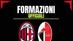 Formazioni ufficiali Milan-Bari: Allegri sorprende tutti a metà campo